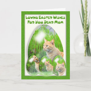 Easter Egg Card, with cats, Mum, Easter for Mum Holiday Card