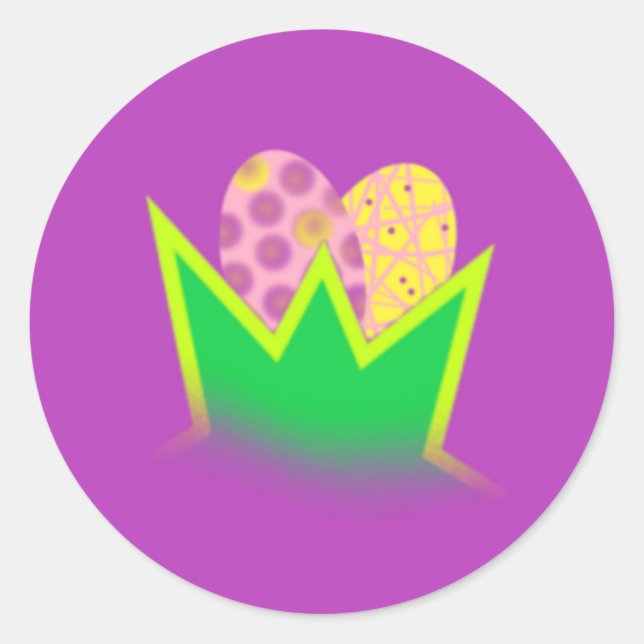 easter egg classic round sticker (Front)