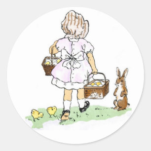Easter egg collection classic round sticker