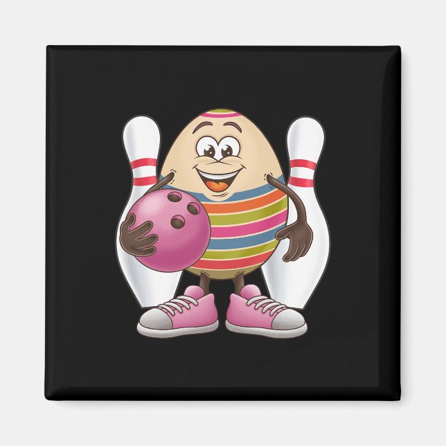 Easter Egg Colourful Costume Bowling Player Team L Magnet (Front)