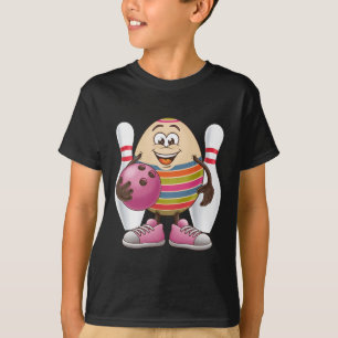Easter Egg Colourful Costume Bowling Player Team L T-Shirt