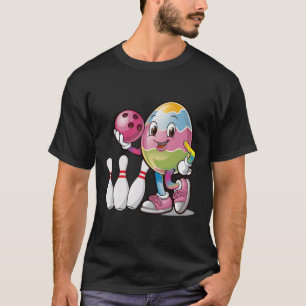 Easter Egg Colourful Costume Bowling Player Team L T-Shirt