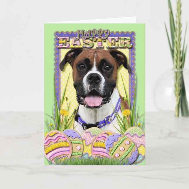 Easter Egg Cookies - Boxer Holiday Card (Front)