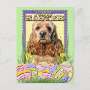 Easter Egg Cookies - Cocker Spaniel Holiday Postcard