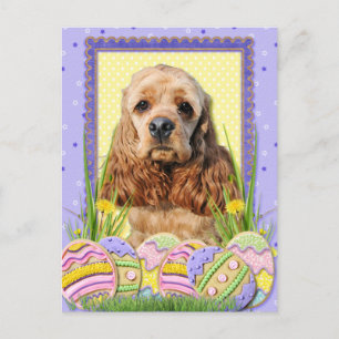 Easter Egg Cookies - Cocker Spaniel Holiday Postcard
