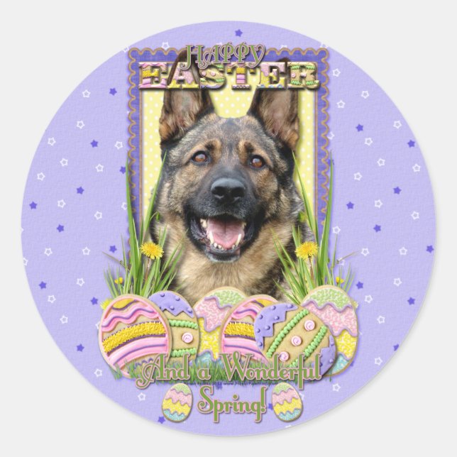 Easter Egg Cookies - German Shepherd Classic Round Sticker (Front)