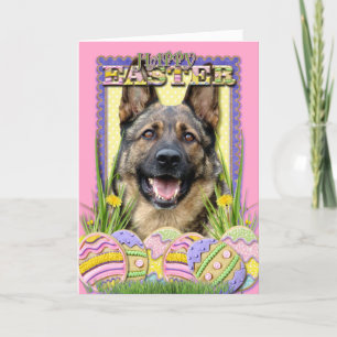 Easter Egg Cookies - German Shepherd Holiday Card