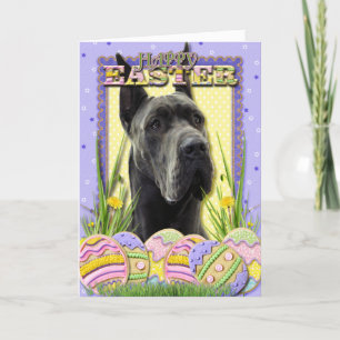 Easter Egg Cookies - Great Dane - Grey Holiday Card
