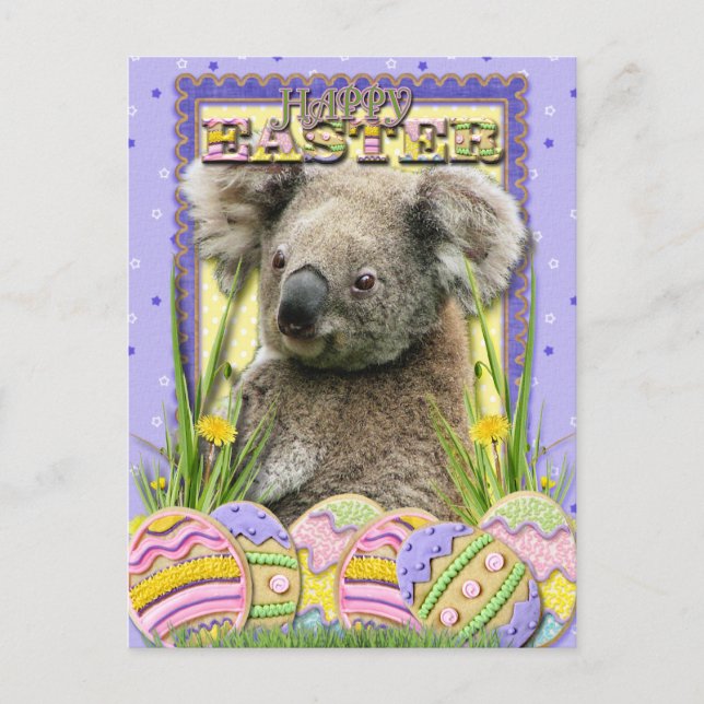 Easter Egg Cookies - Koala Holiday Postcard (Front)