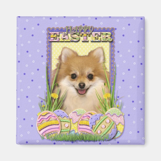 Easter Egg Cookies - Pomeranian Magnet (Front)