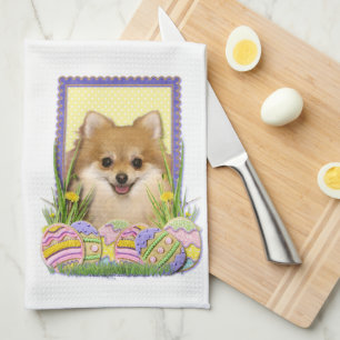 Easter Egg Cookies - Pomeranian Tea Towel