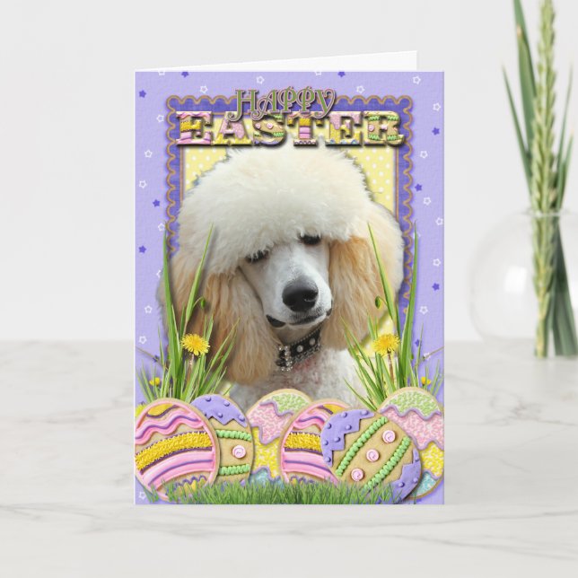 Easter Egg Cookies - Poodle - Apricot Holiday Card (Front)