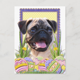 Easter Egg Cookies - Pug Holiday Postcard