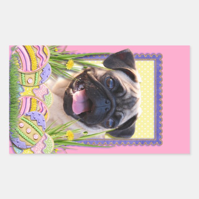Easter Egg Cookies - Pug Rectangular Sticker (Front)