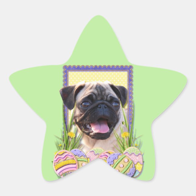 Easter Egg Cookies - Pug Star Sticker (Front)