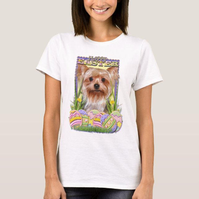 Easter Egg Cookies - Yorkshire Terrier T-Shirt (Front)