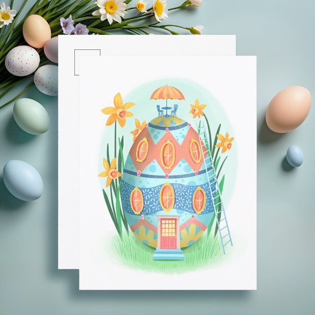 Easter Egg Cottage Postcard (Creator Uploaded)