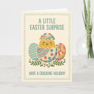 Easter Egg Cracking Holiday Hatching Chick Card