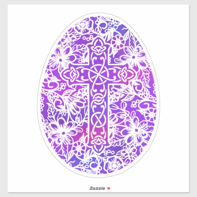 Easter Egg Cross Watercolor Style (Sheet)