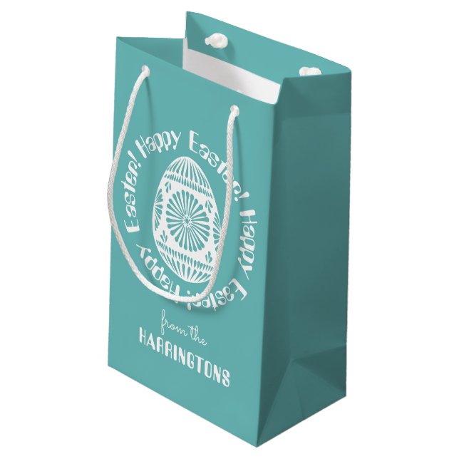 Easter Egg custom small gift bag (Back Angled)