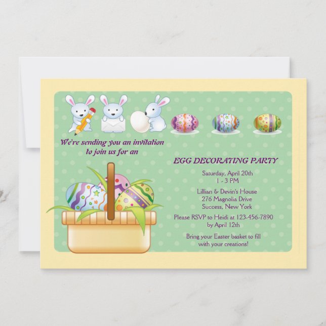 Easter Egg Decorating Party Invitation (Front)