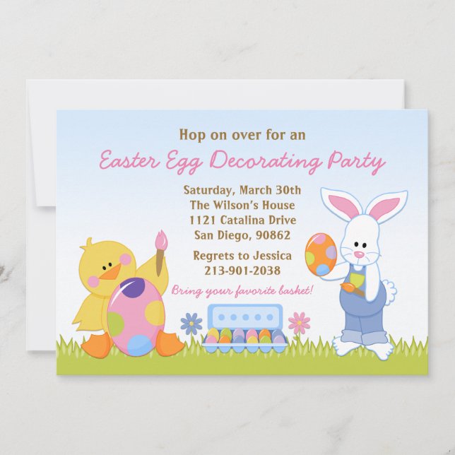 Easter Egg Decorating Party Invitation (Front)