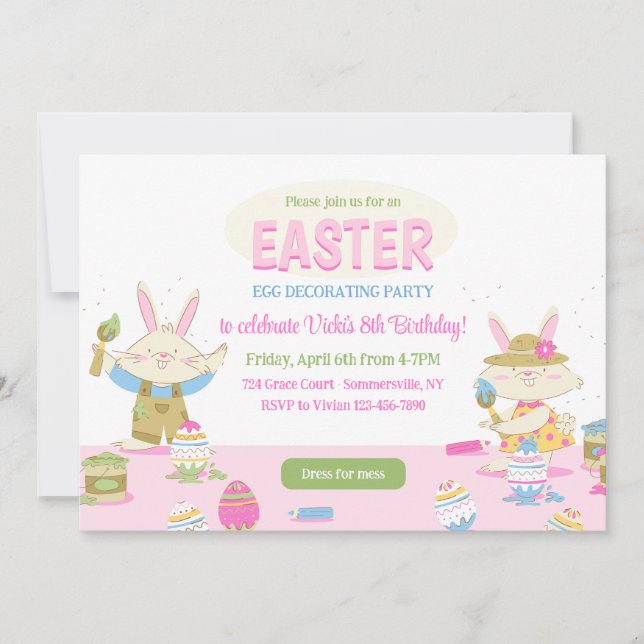 Easter Egg Decorating Party Invitations (Front)
