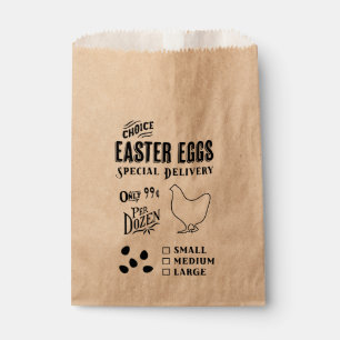 Easter Egg Delivery Bag, Egg Receipt Vintage Style Favour Bags