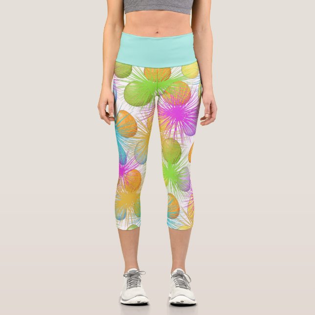 Easter Egg Design Capri Leggings (Front)