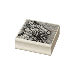 EASTER EGG DRAGON, FANTASY RUBBER STAMP