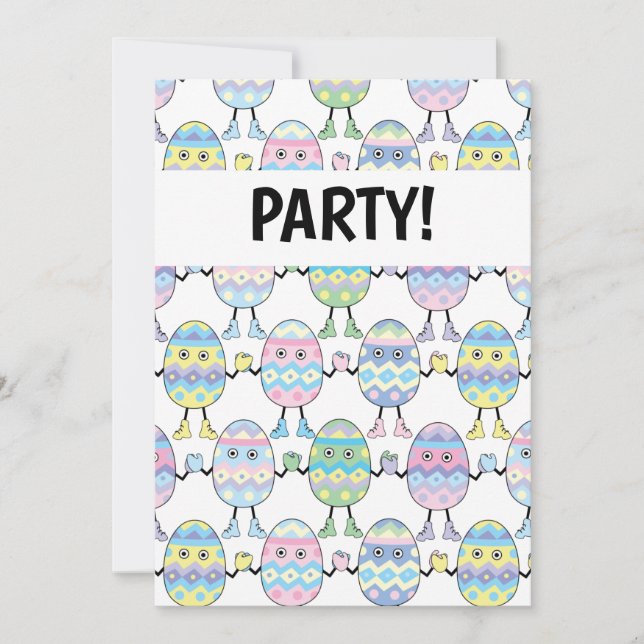 Easter Egg Eggheads Invitation (Front)