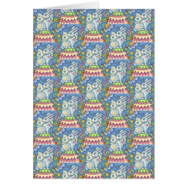 EASTER EGG FAIRY, FANTASY RABBIT NOTE CARD Blank (Front)