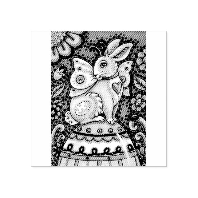 EASTER EGG FAIRY, FANTASY RABBIT RUBBER STAMP (Imprint)
