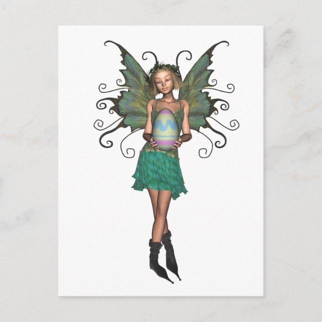 Easter Egg Fairy Holiday Postcard (Front)