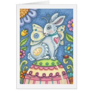 EASTER EGG FAIRY, RABBIT GREETING CARD Verse