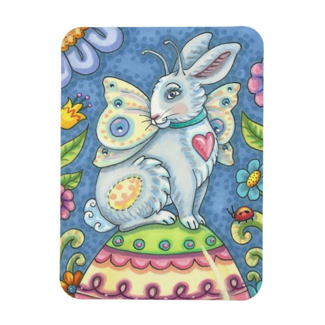 EASTER EGG FAIRY, RABBIT MAGNET Rectangle (Vertical)