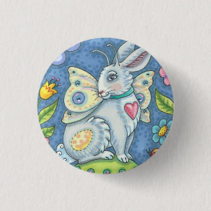 EASTER EGG FAIRY, SPRING HARE, RABBIT BUTTON Round