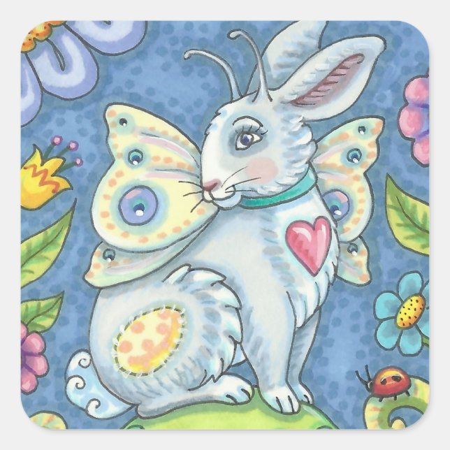 EASTER EGG FAIRY, SPRING HARE RABBIT STICKER Sheet (Front)