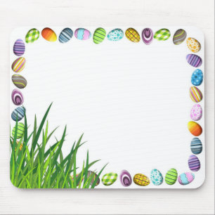 Easter Egg Frame Mouse Pad with Grass