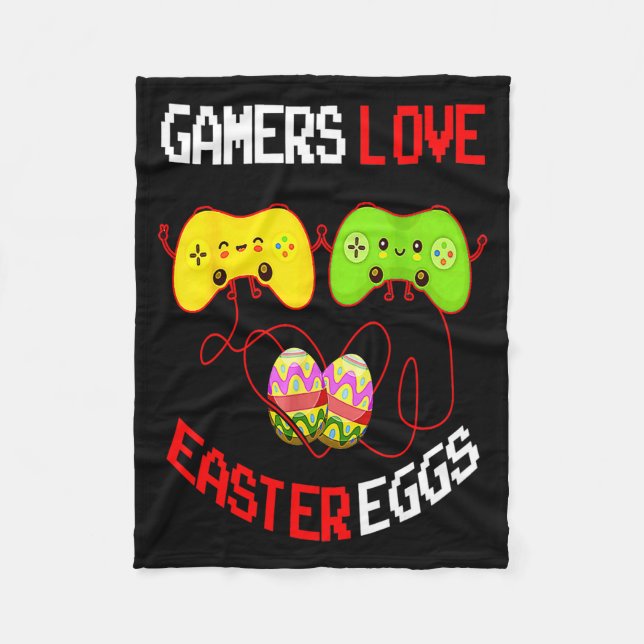 Easter Egg Gamers Design Fleece Blanket (Front)