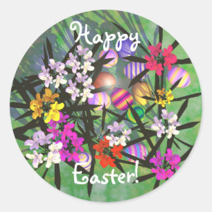 Easter Egg Garden Classic Round Sticker