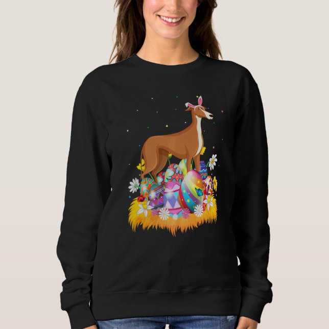 Easter Egg Greyhound Dog Easter Sunday Sweatshirt (Front)
