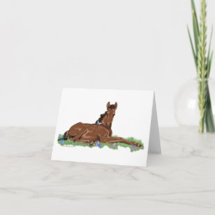 Easter Egg Horse Foal and Butterfly Holiday Card