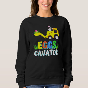 Easter Egg Hun For Kids Excavator Toddler Boys 1 Sweatshirt