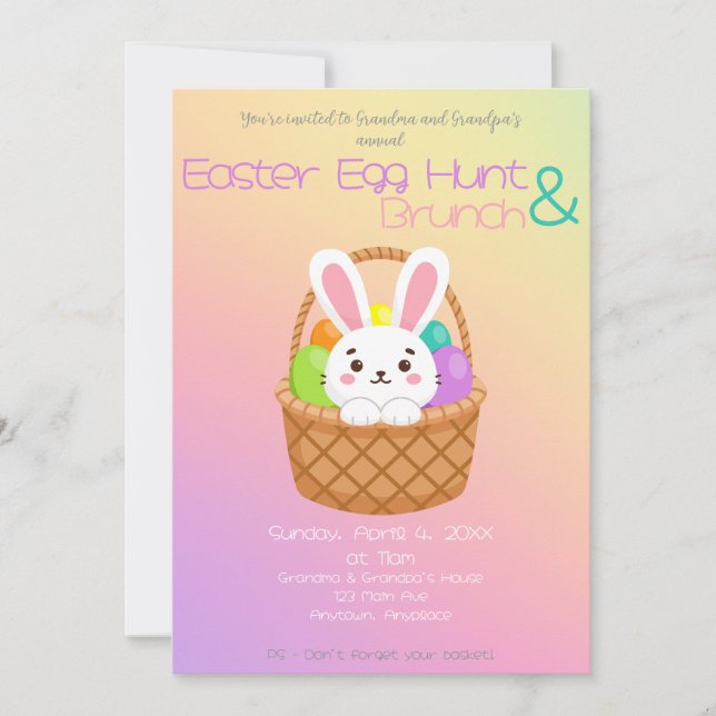 Easter Egg Hunt and Brunch Invitation (Front)