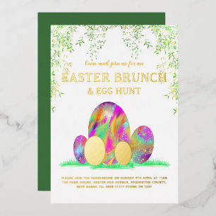 Easter Egg Hunt and Brunch Watercolor Gold