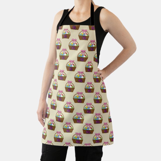 Easter Egg Hunt Basket with Pastel Eggs Apron (Insitu)