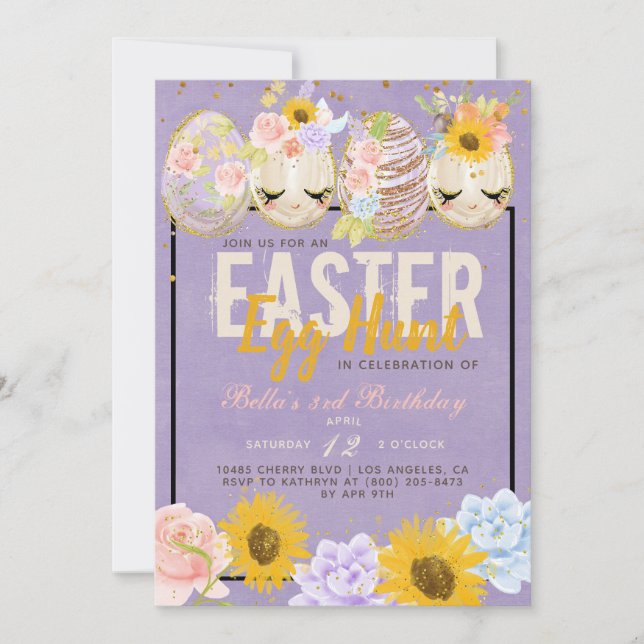 Easter Egg Hunt Birthday Invitation (Front)