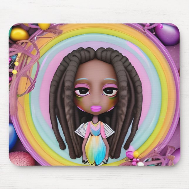 Easter Egg Hunt Black Girl Magic Melanin Girls Mouse Mat (Front)