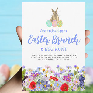 Easter Egg Hunt Bruch Boho Wildflower Bunny Invitation